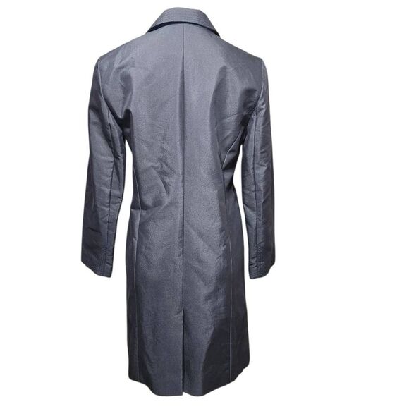 Ann Taylor Petites black trench coat hidden buttons 6P - Picture 4 of 7